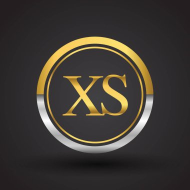 Gümüş ve altın harfler xs vektör çizim