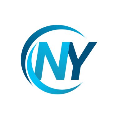 Mavi vektör çizim ny mektuplar