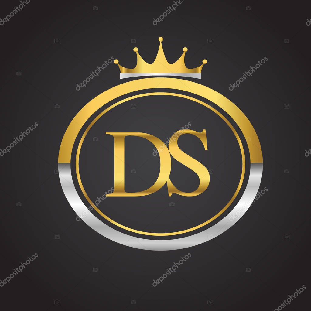 Vector illustration of  golden letters ds