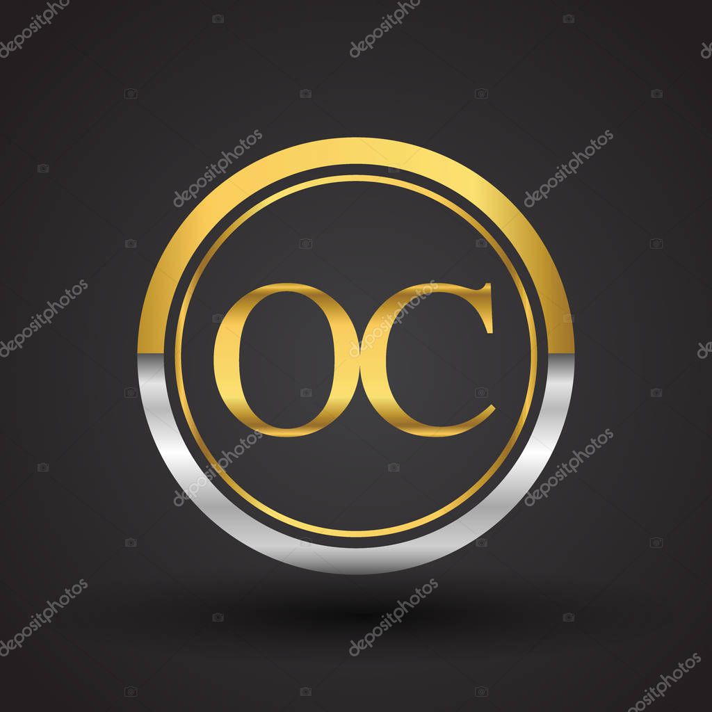 Vector illustration of silver and golden letters oc