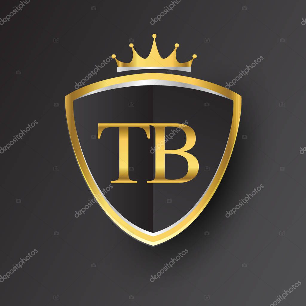 Vector illustration of  golden letters tb
