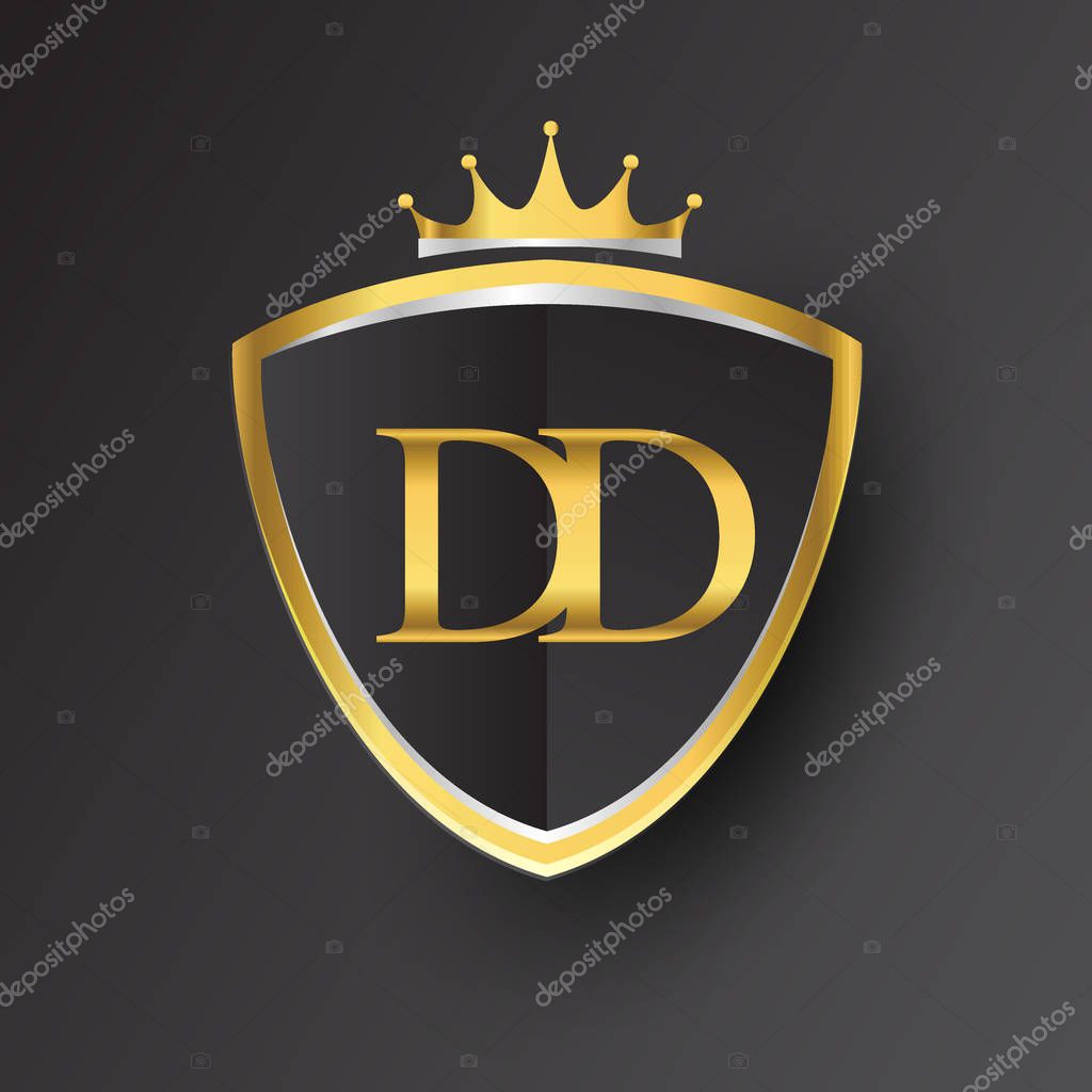 Vector illustration of golden letters dd