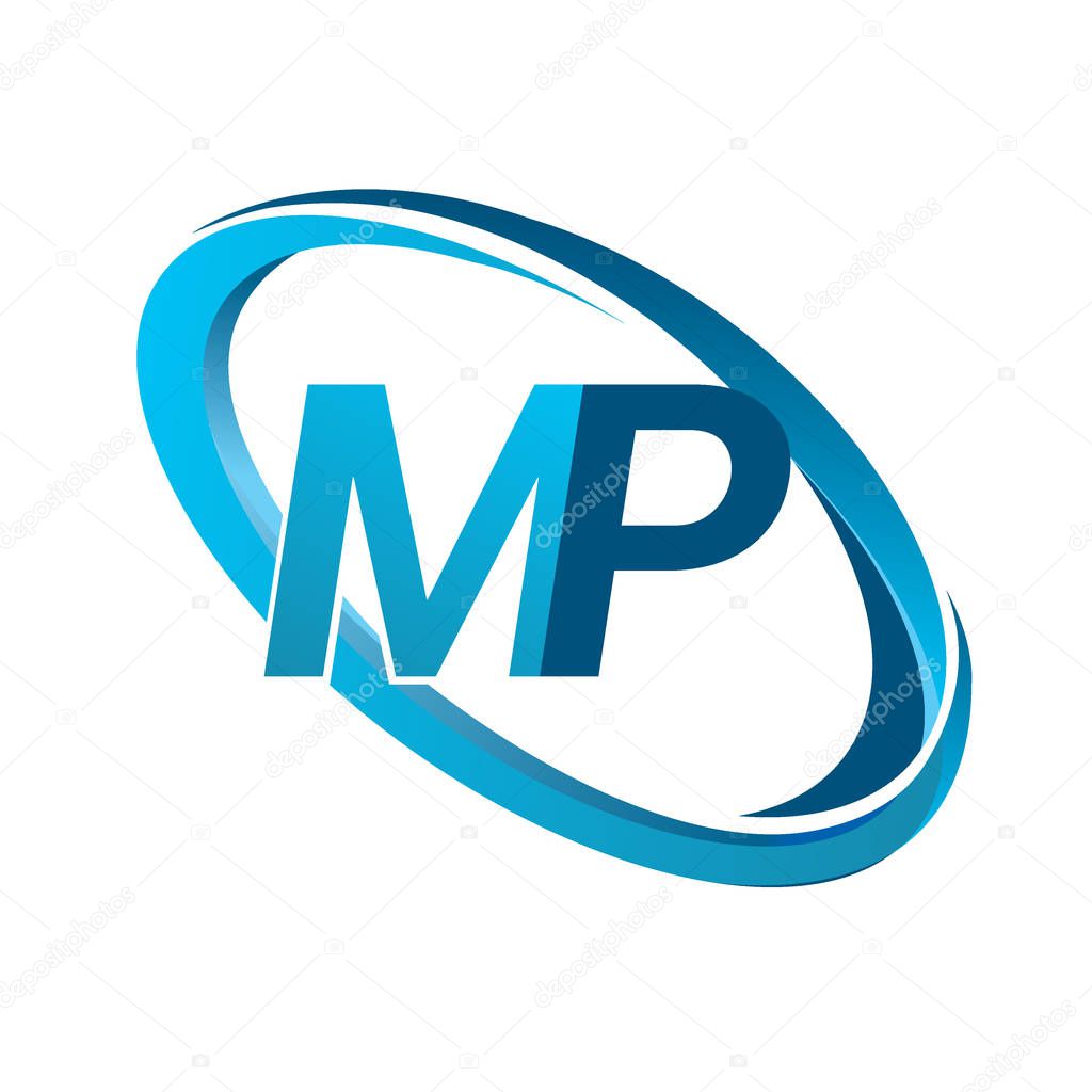 vector illustration of letters mp