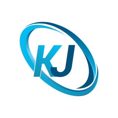 Mavi vektör çizim kj mektuplar