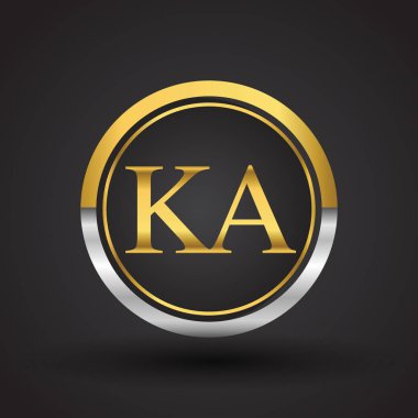 Gümüş ve altın harf ka vektör çizim
