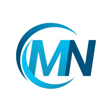 mavi mektuplardan mn vektör çizim