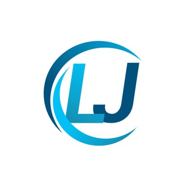 vektör çizim mavi harf lj