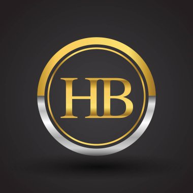 Gümüş ve altın harfler hb vektör çizim