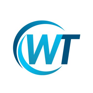 mavi mektuplardan wt vektör çizim