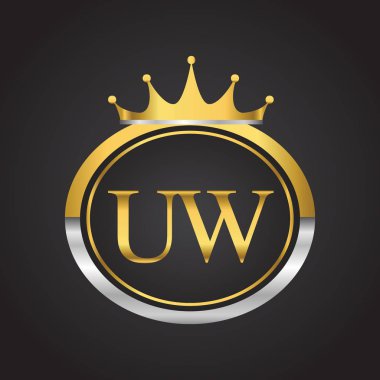 uw vektör çizim gümüş ve altın harfler