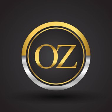 Gümüş ve altın harfler oz vektör çizim