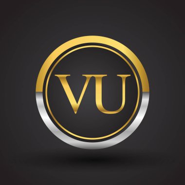 Gümüş ve altın harfler vu vektör çizim