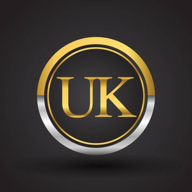 İngiltere'de vektör çizim gümüş ve altın harfler