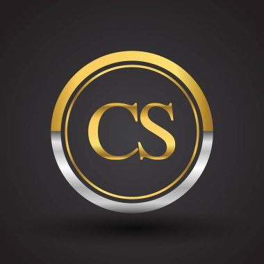 Gümüş ve altın harfler cs vektör çizim
