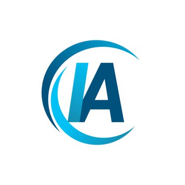 Mavi vektör çizim IA mektuplar