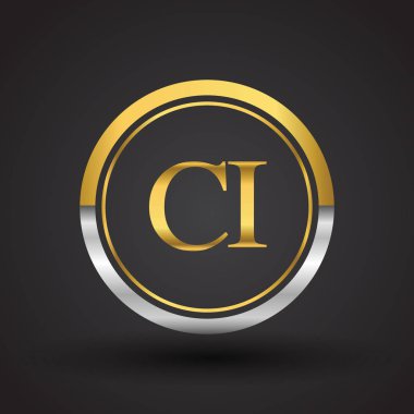 Gümüş ve altın harfler CI vektör çizim