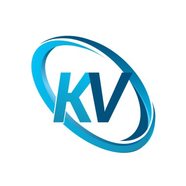 kv mavi vektör çizim harfleri