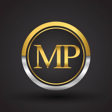 Gümüş ve altın harfler mp vektör çizim