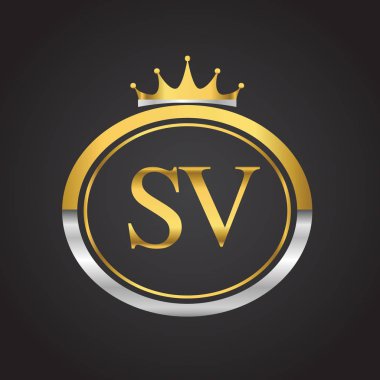 Gümüş ve altın harfler sv vektör çizim