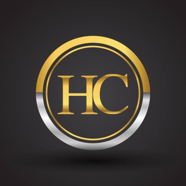 Gümüş ve altın harfler hc vektör çizim