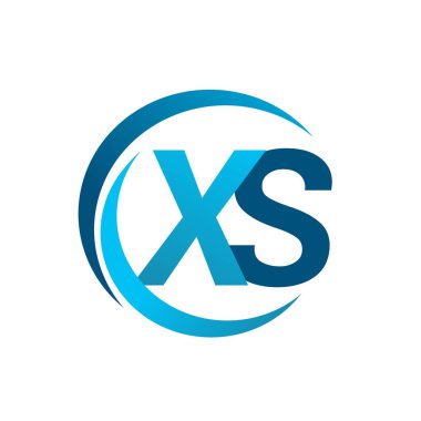 mavi mektuplardan xs vektör çizim