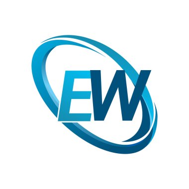 Mavi vektör çizim ew mektuplar