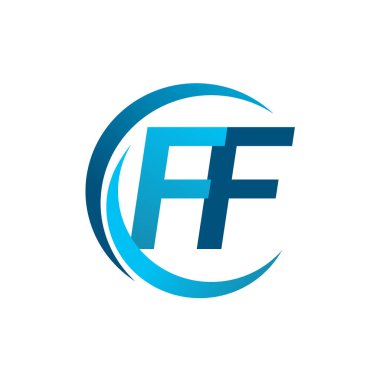 mavi mektuplardan ff vektör çizim