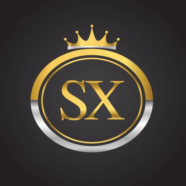 Gümüş ve altın harfler sx vektör çizim