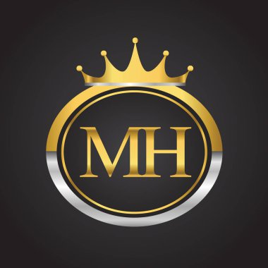 Altın harfler mh vektör çizim