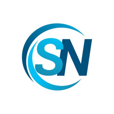 sn mavi vektör çizim harfleri