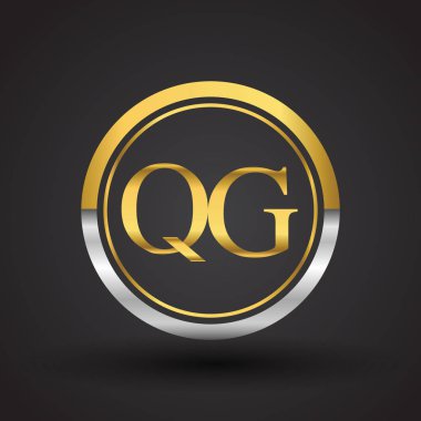 Gümüş ve altın harfler qg vektör çizim