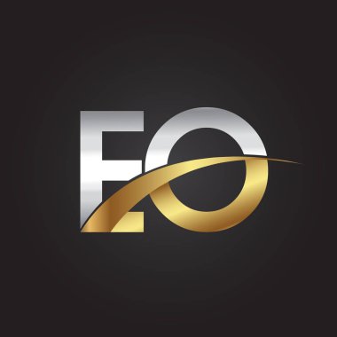 Gümüş ve altın harfler illüstrasyon vektör eo