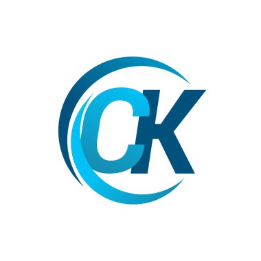 mavi mektuplardan ck vektör çizim