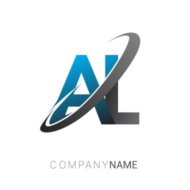 mavi ve siyah harfler al vektör çizim