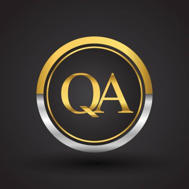 Gümüş ve altın harfler qa vektör çizim