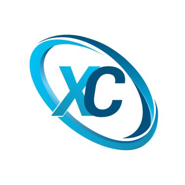 Mavi vektör çizim xc harflerini