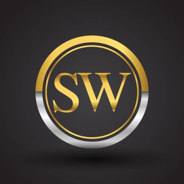 Gümüş ve altın harfler sw vektör çizim