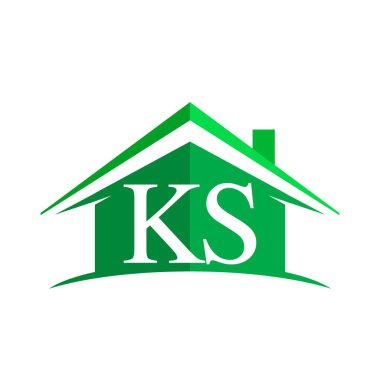 Yeşil ev arka planda beyaz harfler KS