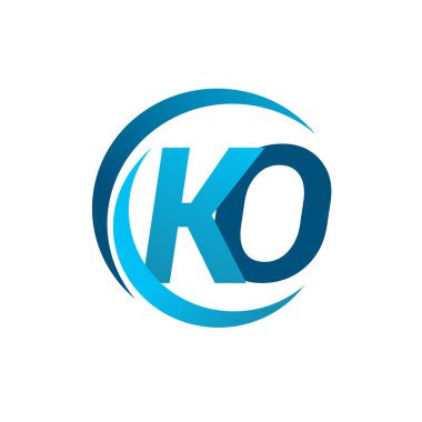 Mavi vektör çizim ko mektup