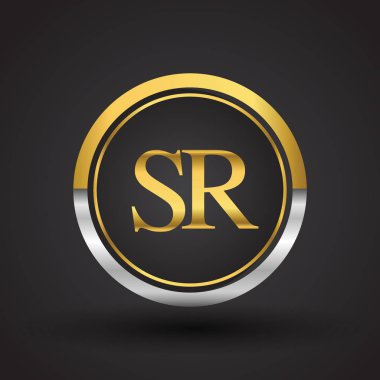 Gümüş ve altın harfler sr vektör çizim