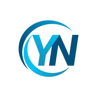 mavi mektuplardan yn vektör çizim