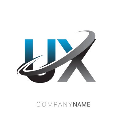 mavi ve siyah harfler ux vektör çizim