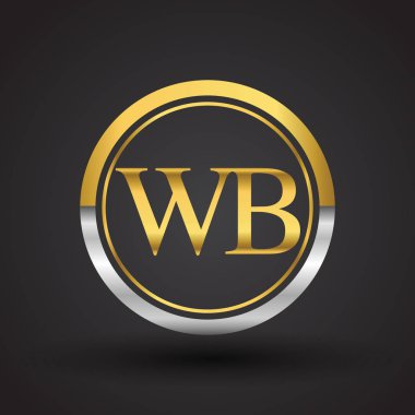 Gümüş ve altın harfler wb vektör çizim