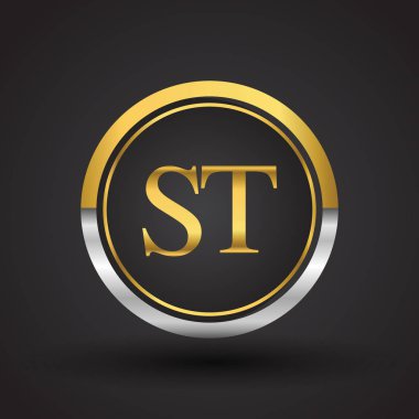 Gümüş ve altın harfler st vektör çizim