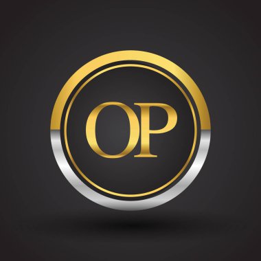 Gümüş ve altın harfler op vektör çizim