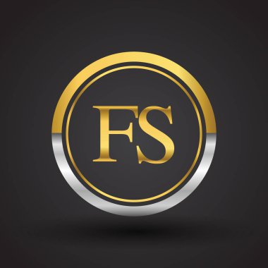 Gümüş ve altın harfler fs vektör çizim