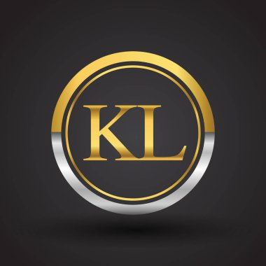 Gümüş ve altın harfler kl vektör çizim