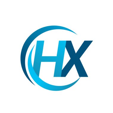 mavi mektuplardan hx vektör çizim