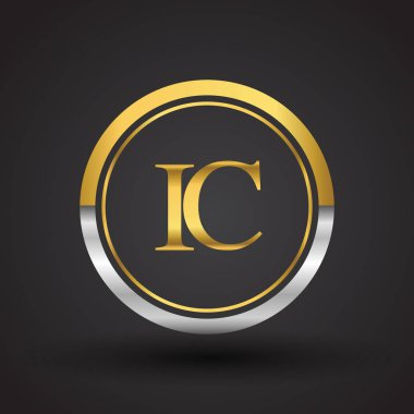 IC vektör çizim gümüş ve altın harfler