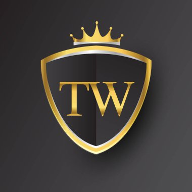 Altın harfler tw vektör çizim